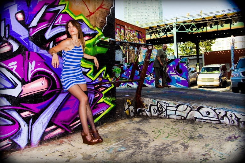 Male and Female model photo shoot of Pax Lumens Photography and aakaakaa in 5pointz, LIC NY