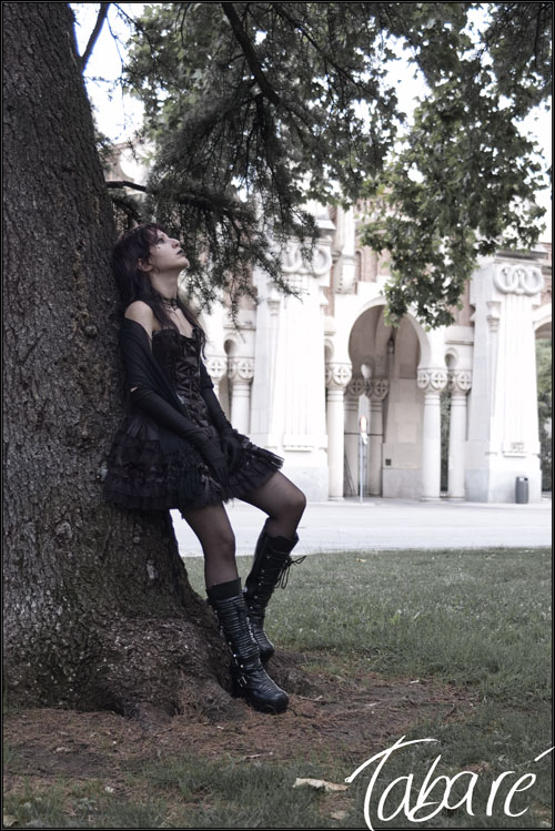 Female model photo shoot of Neckrosic by Tabare Neira in Cementerio de la Almudena, Madrid
