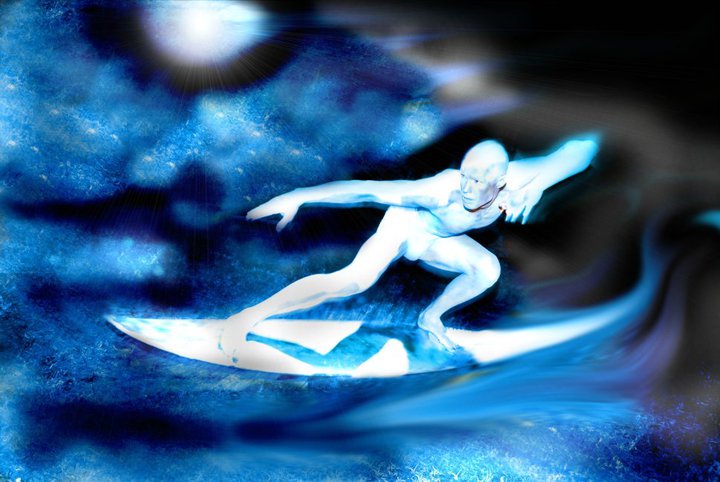 Male model photo shoot of Erin Hood Life Model in Outer Space, body painted by BodyPainter Philip S