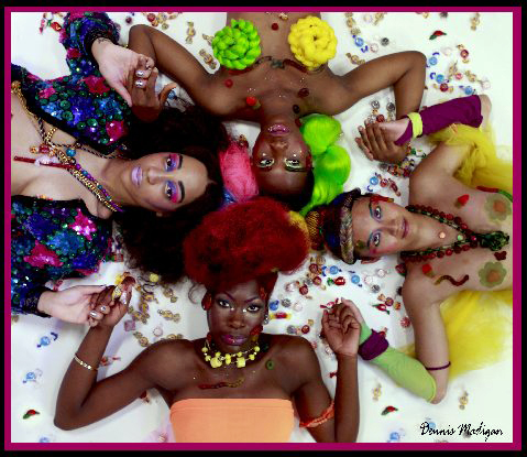 Female model photo shoot of Uzuri Designs, Pamela Djan, Donnica and L MercedesSs by Dennis Madigan in Inwood, Manhattan, NY, hair styled by JayHairMaker, makeup by Kelly Fraticelli MUA and TBG Makeup Artistry