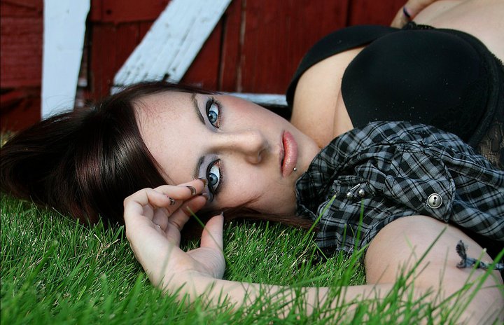 Female model photo shoot of AnitaDream in barn yard
