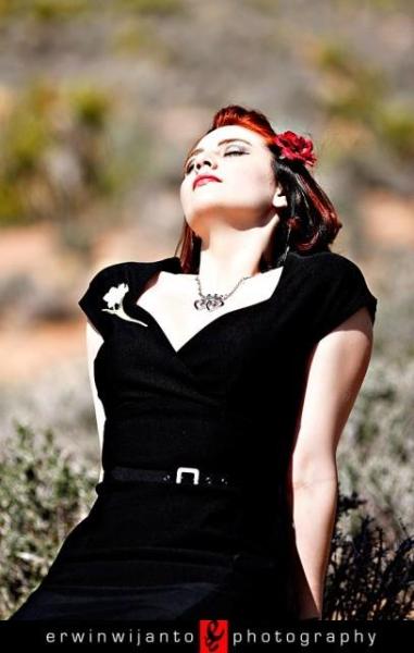Female model photo shoot of Miss Betty Red in Red Rocks, Las Vegas