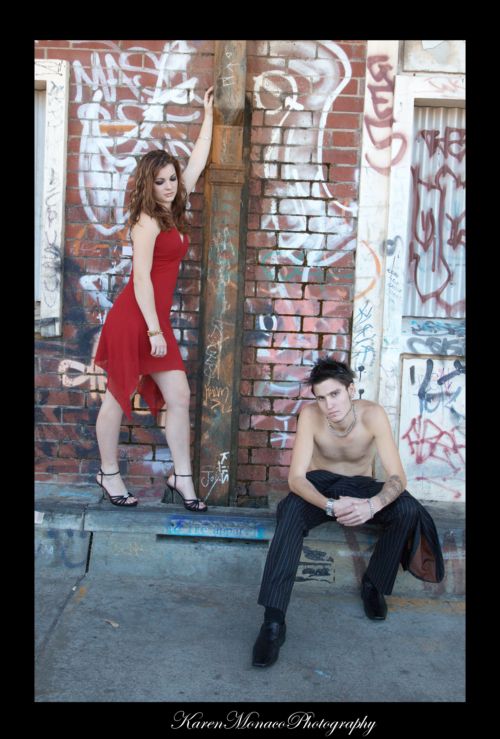 Female and Male model photo shoot of Karen Monaco and Jason Biggz in Fremantle WA, makeup by Phoebe Limanta