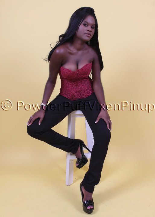 Female model photo shoot of Donie Leconte by Powder Puff Vixen Pinup