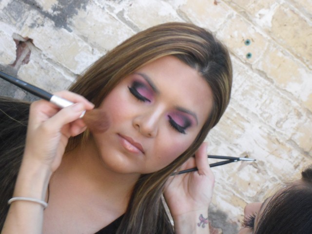 Female model photo shoot of sandra and makeup
