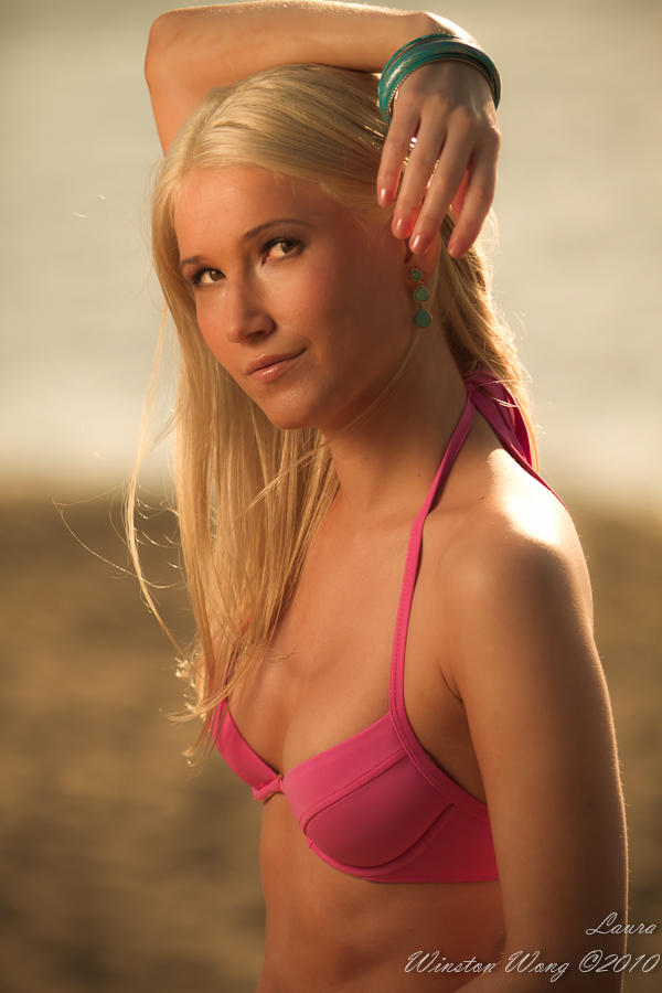 Female model photo shoot of Laura Starcevic by Winston Wong in Kits Beach, makeup by ReneeBmakeup