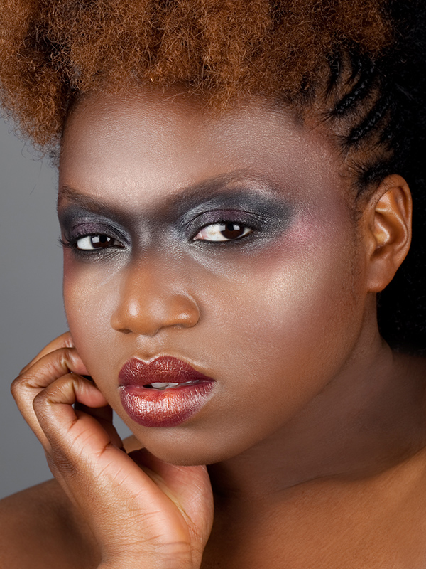 Female model photo shoot of Agnes Elangwe by Ben Lee Photography in London, makeup by Lauren make up