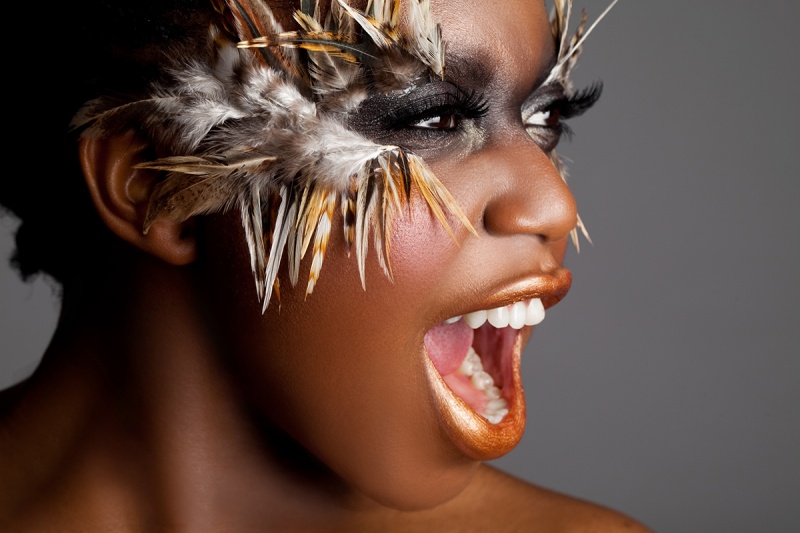 Female model photo shoot of Agnes Elangwe by Ben Lee Photography in London, makeup by Lauren make up