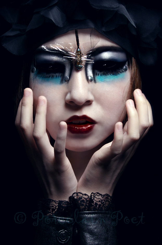 Female model photo shoot of Miss Hypoxia by Porcelain Poet, makeup by Porcelain Makeup
