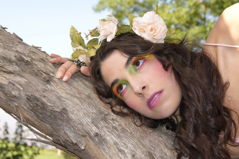 Female model photo shoot of Calliandra in Long Beach, makeup by Georgina Urenda