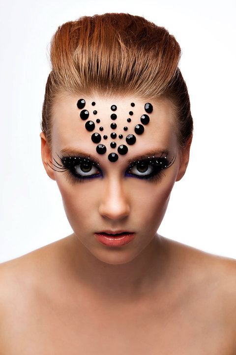 Female model photo shoot of LaraKim, makeup by Caroline Carley