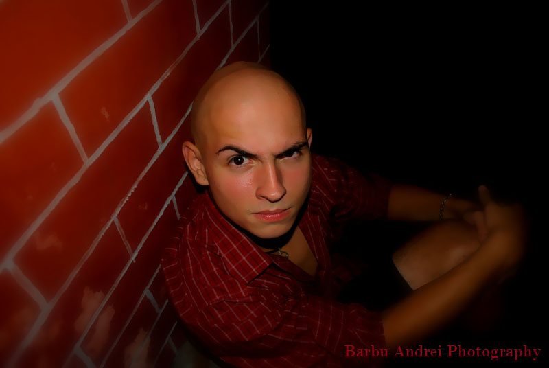 Male model photo shoot of AndreiBarbu Photography in Basement
