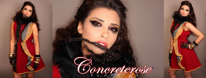 Female model photo shoot of Concreterose Clothing