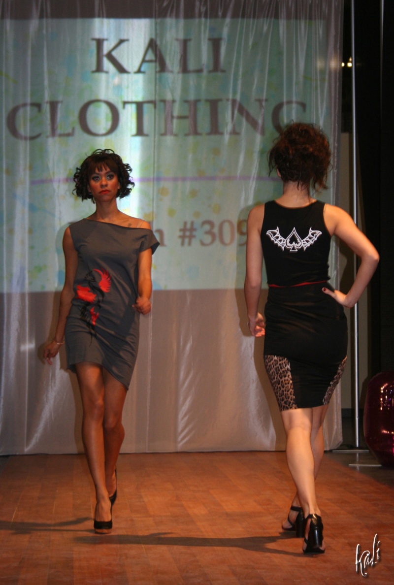 Female model photo shoot of Kali Clothing in The Clothing Show