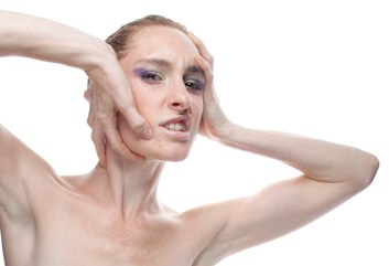Female model photo shoot of Kracka Jac by John Olive in Studio, makeup by Erin Olive