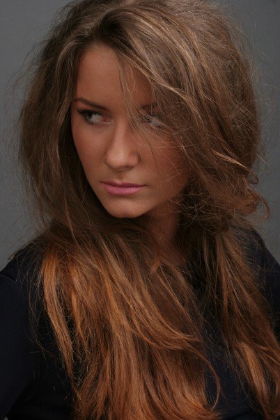 Female model photo shoot of Yelena Prohorovskaya in studio