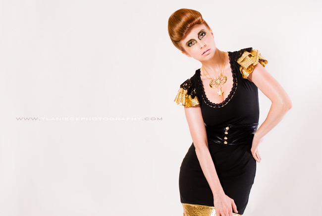 Female model photo shoot of Meow Kiki Clothing by TLaNiece, makeup by EliteAirbrushMakeup