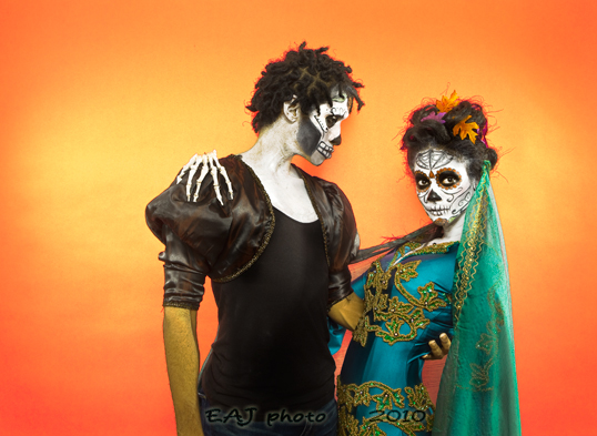 Male and Female model photo shoot of Eric Anthony Johnson and COOKI3DIVA in in a dark place, makeup by Adora Ramos