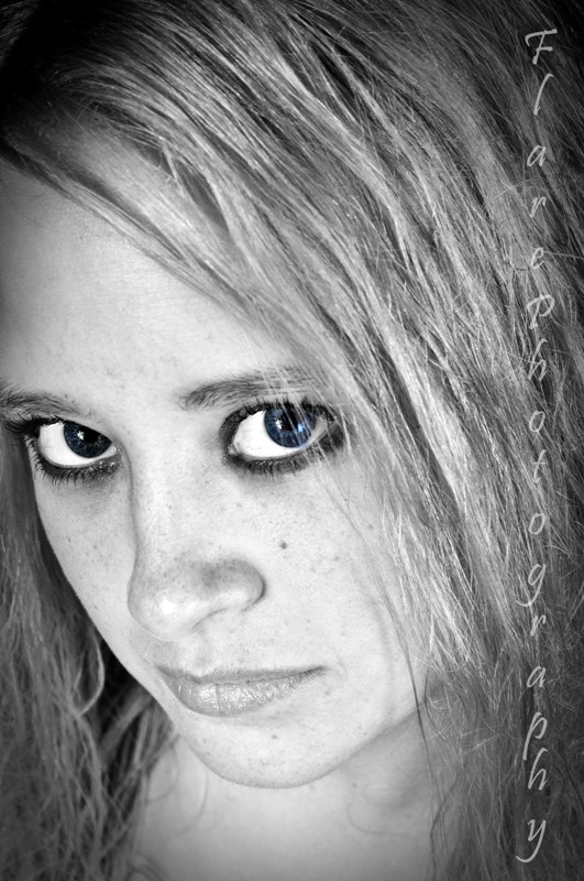 Female model photo shoot of Bitchin Blue Eyes
