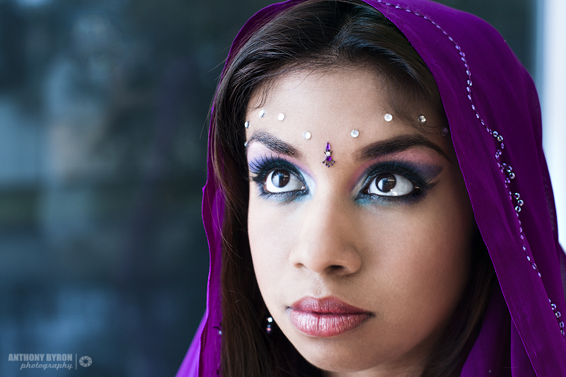 Female model photo shoot of Janaki Vishvakarman by Anthony Byron, makeup by Cathy Mason