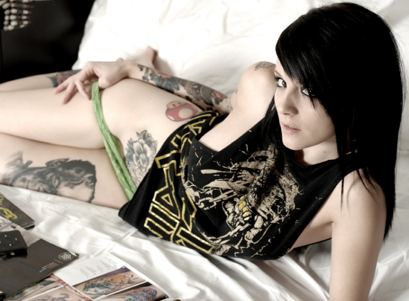 Female model photo shoot of Karma Crimes by Tattooed Girls