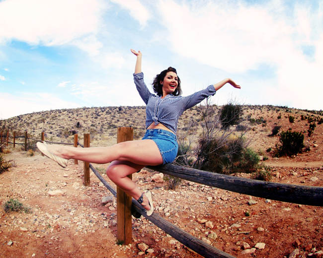 Female model photo shoot of Auey Santos in Red Rock Canyon, Las Vegas