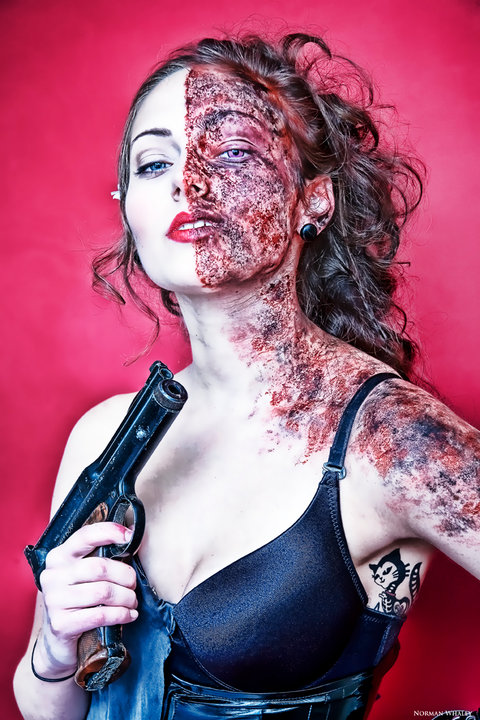 Female model photo shoot of Mallory Maguire and Isis Noir  by NormanWhaleyPhotography