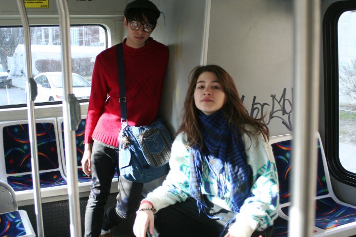 Male model photo shoot of Nuka  Grun in Montreal Bus