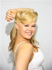 Female model photo shoot of Megan Rae HairStylist