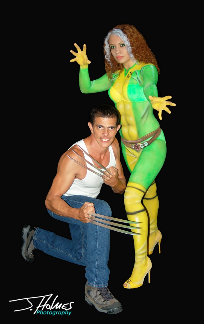 Male and Female model photo shoot of J Holmes Miami and JMarenco in Miami, body painted by Jessie Melero