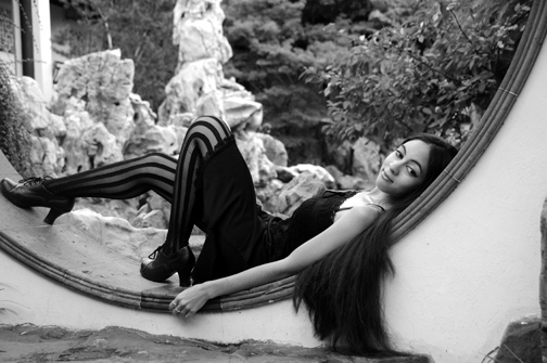 Female model photo shoot of Tantrum Baterista in Snug Harbor Chinese Garden