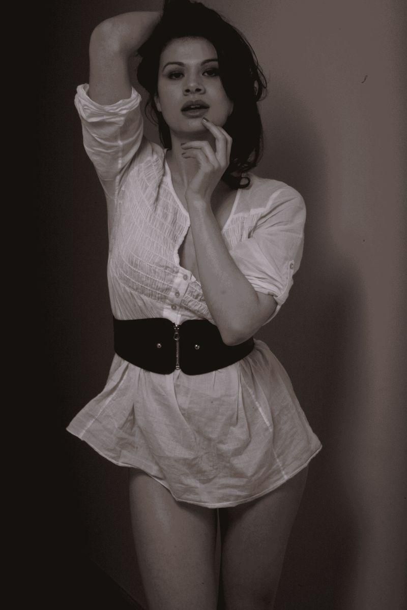 Female model photo shoot of Pavlina in NYC 04/2011