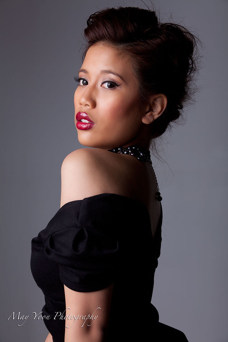 Female model photo shoot of Nancydesuuu by May Yoon Fotografiq, makeup by Ruth Makeup Artistry