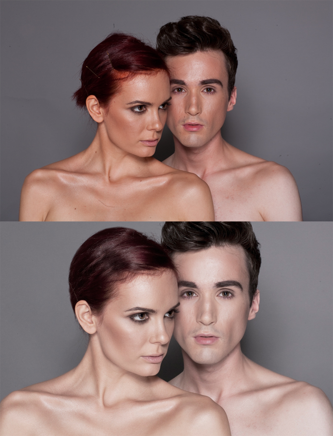 Female and Male model photo shoot of pixeal, Cat Rennie and Douglas Robertson by andrew moore in Edinburgh, makeup by Louise Blyth