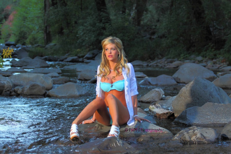 Male and Female model photo shoot of HiH Photography and Amber St James in Sedona Oak Creek Canyon