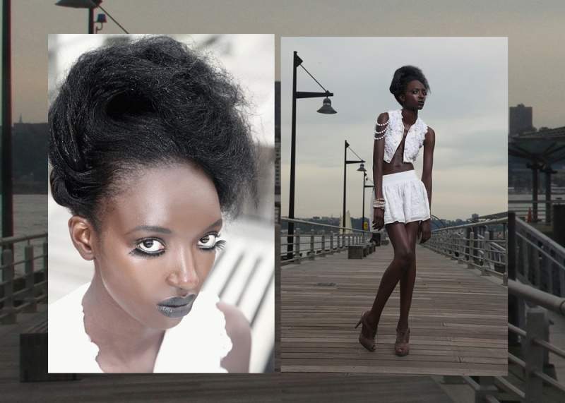 Female model photo shoot of PamBrook by MICHAEL ISIAH  in WEST SIDE HIGHWAY NYC, hair styled by Hair by Dnise