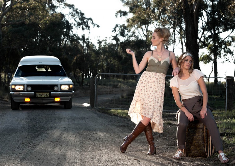 Male and Female model photo shoot of Guy Young, Nicole Foden and Angeline Bubsy in Gundaroo