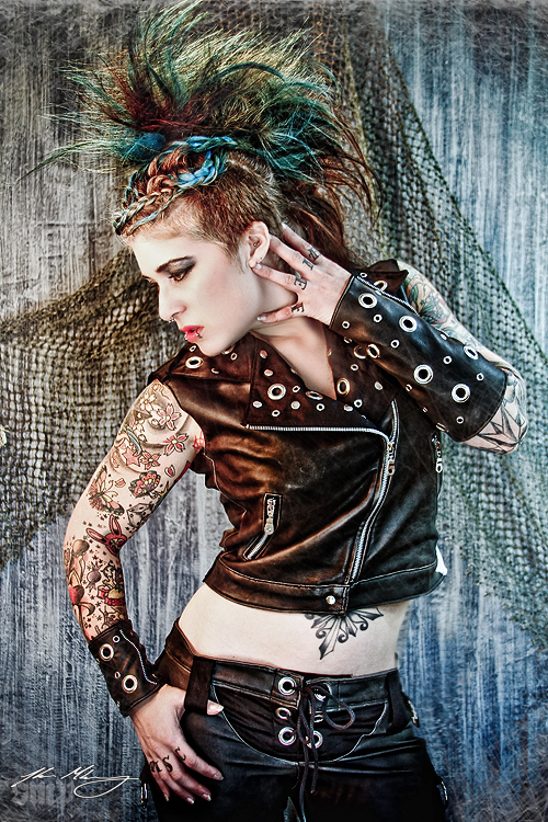 Female model photo shoot of Sh**sville Clothing and Miss Mischief by Reverend Vegas, makeup by Nikk Noir