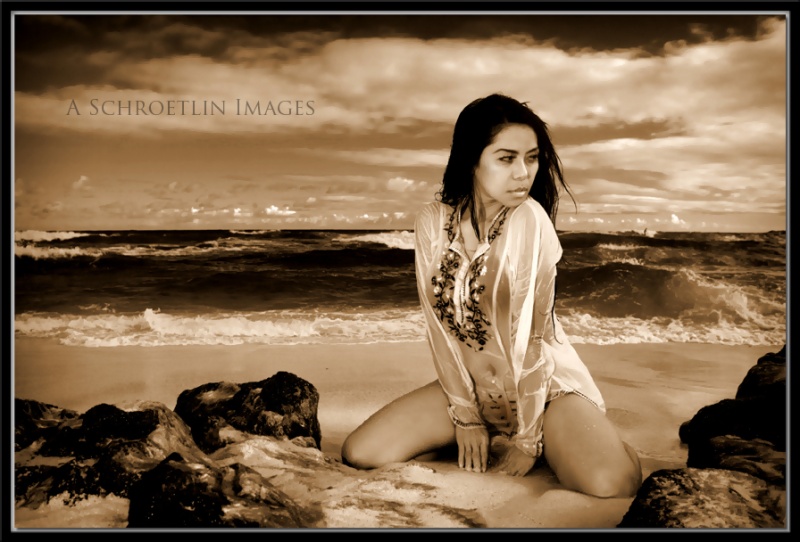 Male and Female model photo shoot of Schroetlin Photography and Eliza Cortez in Sandy's Beach, Oahu, HI