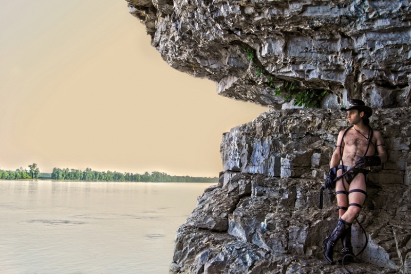 Male model photo shoot of Atelier Benson  and -Markhollan Swientek- by benson has a camera in Cave in Rock- Ohio River, IL
