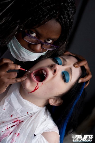 Female model photo shoot of DistortedOrchid and Jayne Le Vex by photo12345678