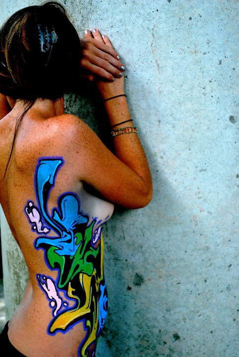 Female model photo shoot of Casey Sol in Wilmington, NC, body painted by Knathan Weston