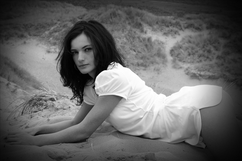 Female model photo shoot of sam critchley in beach