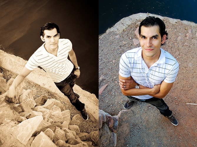 Male model photo shoot of Rafael Juarez by Jessica Horton in The Lakes Park, wardrobe styled by Courtney Juarez 