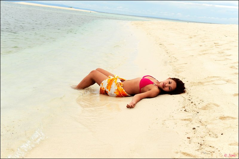 Female model photo shoot of poshly faith in white island, Camiguin Philippines