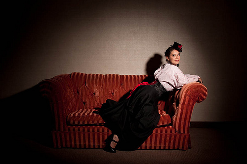 Female model photo shoot of Tina Broyles in Dorian's Parlor