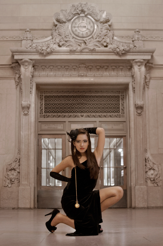 Female model photo shoot of Alyce Tzue and Paloma Gomez in Grand Central Terminal, New York City