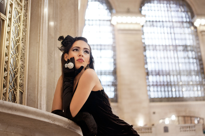 Female model photo shoot of Alyce Tzue and Paloma Gomez in Grand Central Terminal, New York City