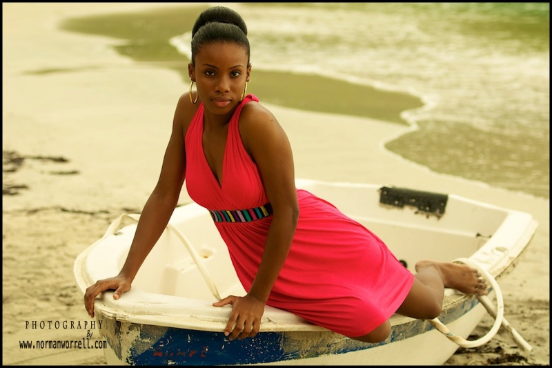 Female model photo shoot of Raemona in Cane Garden Bay Beach