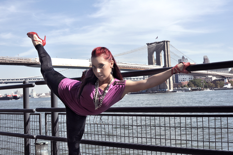 Female model photo shoot of Diana Suh in south street seaport, NYC, wardrobe styled by H Jules